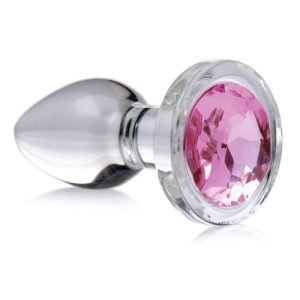 Booty Sparks Pink Gem Glass Anal Plug
