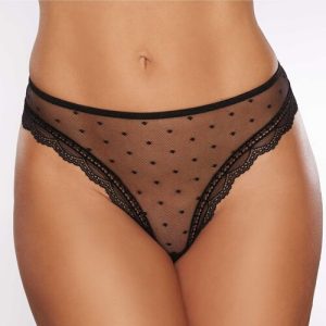 The Secret Sheer Mesh & Polka Thong