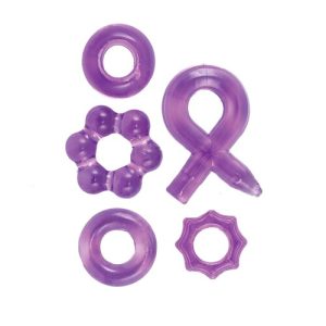 Enhancer Five Pc Cock Ring Set Purple
