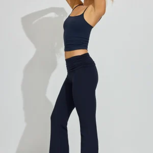 Fold Over Flare Knit Pants