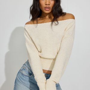 Bouclé Boat Neck Sweater